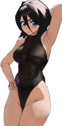 1girls armpit bleach blush devilslunacy female female_only kuchiki_rukia solo swimsuit tagme