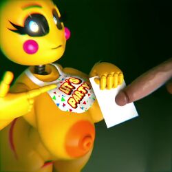 1boy 1boy1girl 1girls 3d animated animatronic big_ass big_breasts big_penis breasts_out female five_nights_at_freddy's imminent_oral male mp4 no_sound smile tagme toboredtoexist toy_chica_(fnaf) toy_chica_(love_taste) video