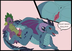 absurd_res age_difference dragon exelzior-maximus female friendship_is_magic hi_res male my_little_pony penis princess_ember_(mlp) pussy smooth_skin spike_(mlp) straight wings young