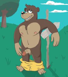 balls banjo-kazooie bayjaw claws erection feet hi_res male male_only mammal musical_instrument nintendo nude outside penis public rareware solo ursid video_games