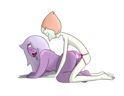 amethyst_(steven_universe) anal anal_sex ass blush breasts cartoon_network cartoonsaur chubby closed_eyes doggy_style female female_only gem_(species) hands_on_floor lesbian_sex long_hair nipples nude_female on_knees open_mouth orange_hair orgasm pearl_(steven_universe) purple_eyes purple_hair purple_skin pussy short_hair sideboob skinny smiling steven_universe strap-on strap-on_sex thick_lips thick_thighs tongue_out wet_anus white_skin yuri