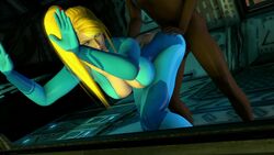 1boy 1girls 3d against_glass anal anal_penetration anal_sex animated ass bimbo blonde_hair blue_bodysuit bodysuit breasts cosplay dark-skinned_male dark_skin dead_or_alive doggy_style green_eyes hand_on_ass hand_on_hip human interracial kaminakirei long_hair metroid nintendo penis samus_aran sarah_bryant sound source_filmmaker space tagme video zero_suit zero_suit_samus