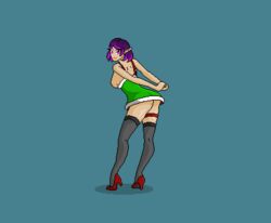 2d alternate_costume christmas elf high_heels neophite-byte paladins pixel_art skye_(paladins) thighhighs