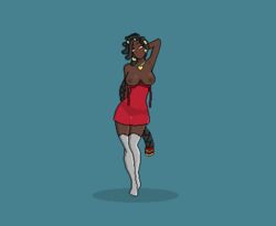 2d animated breasts dark_skin female gif imani_(paladins) neophite-byte nipples paladins pixel_art