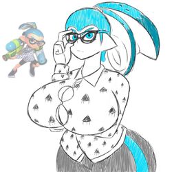 big_breasts breasts genderswap huge_breasts igphhangout inkling inkling_boy inkling_girl nintendo rui_(splatoon) rule_63 specs_(igphhangout) splatoon super_smash_bros.