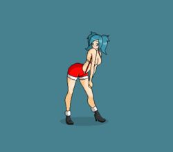 1girls alternate_costume breasts christmas evie_(paladins) female neophite-byte paladins pixel_art