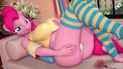 16:9 anthro big_breasts breasts clothing equid equine female friendship_is_magic hi_res mammal muhjob my_little_pony panties pinkie_pie_(mlp) straight_hair underwear