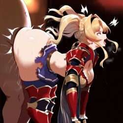 ai_generated armor ass_bigger_than_head ass_press bent_over big_ass bottom_heavy dat_ass doggy_style dumptruck_ass fat_ass granblue_fantasy lard_ass pounding rape sex thick_ass torn_clothes twintails zeta_(granblue_fantasy)