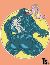 1boy alien alien_humanoid animal_humanoid anthro ass balls bara bara_ass big_ass big_ass_(male) big_butt big_muscles bodily_fluids bubble_ass bubble_butt dat_ass dat_butt digital_media_(artwork) dumptruck_ass dumptruck_butt emblem empty_eyes fat_ass fat_butt genitals hi_res huge_ass huge_butt humanoid large_ass large_butt long_tongue male male_only marvel marvel_comics massive_ass massive_butt muscle_ass muscle_butt muscular muscular_ass muscular_butt muscular_male plump_ass plump_butt rear_view round_ass round_butt saliva sharp_teeth smile solo spider-man_(series) symbiote teeth tongue tongue_out tylerstark venom_(marvel) yaoi