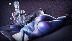 2girls 3d 3d_(artwork) alien alien_girl alien_humanoid alien_look_like_human asari asarimaniac bondage incest leash lesbian_sex mass_effect morinth mother_and_child mother_and_daughter samara yuri