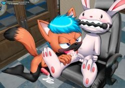 2boys anthro arms_behind_back balls barefoot bbmbbf black_fur blue_eyes blush bondage brown_fur crossover cum cum_on_lower_body cum_on_tongue diamond_level feet fur gag gagged gay hair hi_res humanoid_feet lagomorph licking licking_penis male male/male male_only max_(sam_and_max) mobian_(species) mobius_unleashed navel nude open_mouth oral oral_sex original_character palcomix penis pietros_secret_club rabbit rape sam_and_max sega sex sonic_(series) sonic_the_hedgehog_(series) teeth tongue tongue_out white_fur yaoi