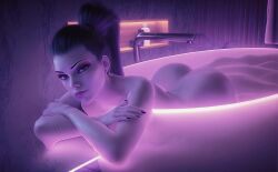 ai_generated ass bath bathroom bubble_bath bubble_butt overwatch soap widowmaker