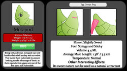 16:9 1boy 1girls anus arthropod close-up cocoon crotch_shot dawnthemetamon english_text female feral hi_res insect male metapod nintendo penis pokémon_(species) pokedex pokemon pokemon_rgby pussy solo text unusual_pussy video_games