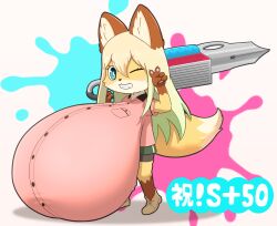 big_breasts blonde_hair blue_eyes breasts female furry huge_breasts hyper_breasts large_breasts original original_character solo yu_fox