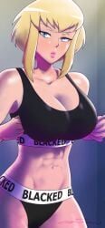 1girls abs adult_swim athletic athletic_female big_breasts black_underwear blacked blacked_clothing blonde_hair blue_eyes breasts cleavage dc dc_comics deviantart deviantart_link female female_focus female_only gairon humanoid kara_zor-el kryptonian lipstick my_adventures_with_superman pink_lipstick short_hair snowbunny stomach supergirl supergirl_(my_adventures_with_superman) thick_thighs toonami wide_hips