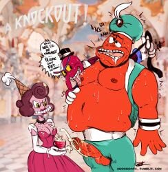 1boy 2018 2boys adoggoart ahe_gao artist_name artist_signature baroness_von_bon_bon belly beppi_the_clown big_balls big_belly big_sub big_sub_small_dom breasts choking clown clown_makeup commission cum cum_milking cumming cumming_in_cup cuphead_(game) djimmi_the_great dominant_male domination dress fat fat_male fat_man female female_dominating_male femdom genie headwear humiliation intense_orgasm larger_male leash leash_and_collar leash_pull male_dominating_male milking orgasm red_skin rubber_hose small_breasts smaller_female smaller_male smiling smirking standing_orgasm submissive_male sweat sweating text threesome variant veiny_penis