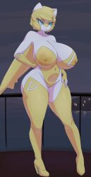 big_breasts breasts dullyarts female high_heels huge_breasts latias nipples pokemon pokemon_(species) shiny_pokemon tagme thick_thighs wide_hips