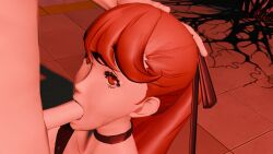 blowjob choker joker_(persona) kasumi_yoshizawa persona persona_5 ponytail red_hair ren_amamiya sumire_yoshizawa