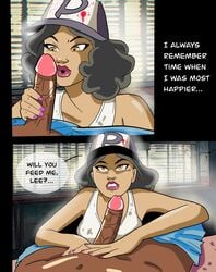 blowjob clementine_(season_1) clementine_(the_walking_dead) comic dark-skinned_male erosanpei fanart fellatio female hat lee_everett lipstick male parody tagme teen teenager the_walking_dead the_walking_dead_game