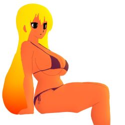 amber_(brawl_stars) bikini medium_ass medium_breasts orange_hair tan