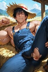 ai_generated bara baraboys big_ass big_butt big_penis black_hair bubble_ass bubble_butt daddy denim denim_clothing denim_jeans dilf farm farmer gay glistening_ass glistening_body glistening_butt glistening_skin handsome juicy_ass jujutsu_kaisen large_ass large_butt male_only muscular muscular_arms muscular_ass muscular_back muscular_legs muscular_male muscular_thighs partially_clothed plump_ass plump_butt ripped_clothing ripped_pants round_butt scar_on_lip seductive seductive_look seductive_pose seductive_smile shiny_ass shiny_body shiny_butt shiny_skin smooth_ass smooth_butt straw straw_hat thick_ass thick_butt toji_fushiguro