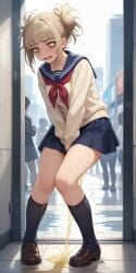 ai_generated clothing desperation himiko_toga my_hero_academia peeing peeing_self skirt urine wet_clothes wet_panties wet_pussy wetting wetting_bottomwear wetting_self