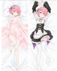 dakimakura dress maid maid_uniform nude nude_female pink_eyes pink_hair ram_(re:zero) re:zero_kara_hajimeru_isekai_seikatsu