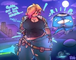 1girls 2d 2d_(artwork) ass ass_expansion ass_grab belly belly_button big_ass big_breasts blush blushing_female breasts chubby chubby_belly chubby_female constructor_penny dialogue female female_focus female_only fortnite fortnite:_battle_royale fortnite:_save_the_world grabbing grabbing_ass grabbing_own_ass grabbing_stomach groping groping_ass growth hi_res highres huge_ass huge_breasts itidy jeans midriff night outdoors panties penny_(fortnite) ripped_clothing ripped_pants ripping_clothing shield_potion tearing_clothes tummy tummy_grab