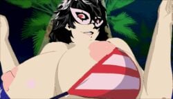 amamiya_ren animated breasts genderswap jyubei lowres male_focus male_only non-web_source persona rule_63 solo_male third-party_edit