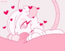 <3 1boy animated anthro ass blowjob blush deepthroat eyelashes fellatio femboy gay girly hair_over_one_eye half-closed_eyes happy_sex heart long_hair male male_focus mouse murid murine nude oral original paws penis rat reggie_(whygena) rodent saliva simple_background tail tail_wagging uncensored white_fur whygena