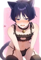 ai_generated blackcatmeow blush blushing_at_viewer crossdressing femboy gay genshin_impact panties scaramouche_(genshin_impact) tail thong thong_bikini yaoi