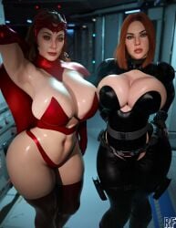 2girls 3d armpits avengers big_ass big_breasts big_thighs black_widow_(marvel) breasts bust busty curvaceous curvy curvy_figure elizabeth_olsen female hips hourglass_figure huge_ass huge_breasts large_ass large_breasts legs light-skinned_female light_skin marvel marvel_comics mature mature_female natasha_romanoff red_hair red_head rude_frog scarlet_witch scarlett_johansson slim_waist sorceress thick thick_hips thick_legs thick_thighs thighs top_heavy voluptuous waist wanda_maximoff wide_hips witch x-men