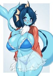 anthro anthro_only big_breasts bikini breasts cleavage eeveelution female huge_breasts pokemon pokemon_(species) tailzkim thick_thighs vaporeon wide_hips