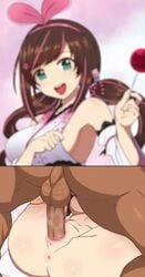 1boy 1girls a.i._channel animated anus blue_eyes brown_hair candy cute dark-skinned_male erection exposed_breasts exposed_nipples female green_eyes hair_ribbon happy heart-shaped_pupils instant_loss_2koma interracial kizuna_ai kizuna_ai_inc. large_penis larger_male lk male mating_press missionary missionary_position nt00 pussy pussy_juice sex shiny_skin smaller_female smile twintails ugoira virtual_youtuber