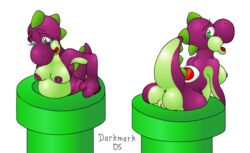 2005 breasts darkmark female mario_(series) nintendo nipples opius smooth_skin super_mario_bros. warp_pipe yoshi