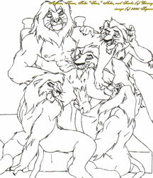 2005 disney gay incest kovu male male_only monochrome mufasa nuka penis scar simba sketch the_lion_king the_lion_king_ii:_simba's_pride tigura yaoi