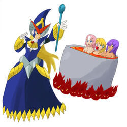 alia berkana cooked_alive cooking_pot imminent_vore layer mana_goblin mega_man mega_man_x vore