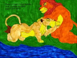 2002 anthro breasts disney female_feral mufasa oral penis sarabi tagme the_lion_king tigura