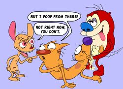 anthro blue_nose canine catdog catdog_(franchise) chihuahua chunk crossover dog feline fellatio furry gay interspecies male male_only multiple_males nickelodeon no_humans oral oral_sex pink_eyes purple_nose red_fur red_nose ren_and_stimpy ren_hoek stimpy yaoi