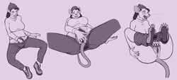 2019 anthro anus ass bottomwear breasts clothing female footwear grey_background hair hat headgear headwear hi_res lord_magicpants lying mammal masturbation monochrome mouse murid murine open_mouth pants pubes pubic_hair pussy rodent sequence shirt shoes simple_background solo spread_legs spreading tail tail_growth thick_thighs topwear transformation vaginal_masturbation vaginal_penetration wet wet_clothing whiskers