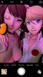 3d big_penis brown_hair camera camera_view earrings female human kissy_face kujikawa_rise legs_up male marcossfm marcovee4 persona persona_4 source_filmmaker teddie upskirt wink yellow_eyes