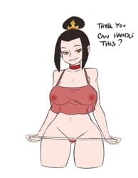 1girls 2019 5_fingers alpha_channel alternate_breast_size avatar_the_last_airbender azula bare_shoulders big_breasts black_hair breasts busty choker clothing crown darkeros13 dialog female female_only g-string hourglass_figure large_breasts looking_at_viewer navel nickelodeon nipples no_bra orange_eyes panties seductive see-through see-through_clothing see-through_shirt solo thedarkeros thick thick_thighs thong thong_pull tied_hair topknot transparent_clothing twitch wide_hips