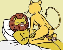 2019 anthro ass bed breasts daughter digital_media_(artwork) duo father father_and_daughter feet felid female frank_mangle fur incest kevin_and_kell leona_mangle lion male mammal mane nude pantherine parent penis pussy redout straight vaginal_penetration webcomic whiskers yellow_fur zeigram