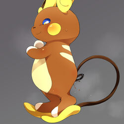 1:1 alolan_raichu ambiguous_gender anal anal_beads anal_sex big_belly blue_eyes blush bodily_fluids brown_nose chubby countershading crossed_arms ears_up feral flat_chest floating fur grey_background heavy_breathing hi_res looking_at_viewer nintendo orange_fur penetration pokémon_(species) pokemon pokemon_(species) pokemon_sm raichu rinrin_(pixiv) rodent sex_toy side_view smile snout solo standing_on_tail stripes sweat tail thick_thighs thin_tail video_games wet white_countershading wide_hips