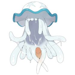 1:1 1boy alien ambiguous_gender blue_skin bodily_fluids cnidarian cum cum_on_body cum_string disembodied_penis floating fur furry furry_only genital_fluids hi_res humanoid_penis interspecies male marine nihilego nintendo no_eyes penis pokémon_(species) poképhilia pokemon pokemon_sm tentacle tentacle_sex tentaclejob tentacles thigh_sex video_games wet white_background white_skin youjomodoki