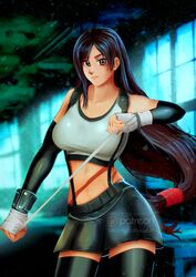 breasts clothed female final_fantasy final_fantasy_vii large_breasts sakamotokuuuun tifa_lockhart