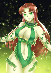 1girls alien_girl big_breasts breasts brown_hair cartoon_network cleavage clenched_teeth dc dc_comics female female_only fusion green_eyes green_skin grin hair haryudanto huge_breasts hypothetical_fusion koriand'r large_breasts long_hair looking_at_viewer navel original_character parted_lips poison_ivy solo standing starfire straight_hair tamaranean teen_titans teeth thick_thighs