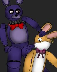 animatronic animatronics anthro bonnie_(fnaf) bunny dark_deception dark_deception:_chapter_4 fellatio five_nights_at_freddy's fur furry furry_only gay joy_joy_gang lucky_the_rabbit male_only mascot_mayhem oral rabbit shocked sucking surprised tie