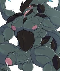 1boy 2019 abs anthro anthrofied armpits bara belly black_skin boner castrodour dragon erection eye_contact front_view gay hand_on_head hi_res huge_penis huge_testicles humanoid_penis legendary_pokémon looking_at_viewer male male_only male_solo muscle muscled muscles muscular muscular_male navel nintendo nipples nude pecs penis pokémon_(species) pokemon pokemon_bw precum red_sclera reptile scalie sharp_teeth sketch smile solo spread_legs teeth testicles text thick_penis thick_thighs thigh_gap tongue_out veins veiny_penis video_games watermark white_eyes wings zekrom