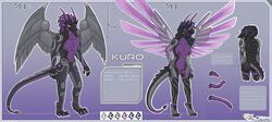 anthro cybernetics cyberpunk cyborg dragon furry gynomorph intersex kuro_(tacoma) long_penis machine male mecha model_sheet penis scalie solo tacoma tentacle wings